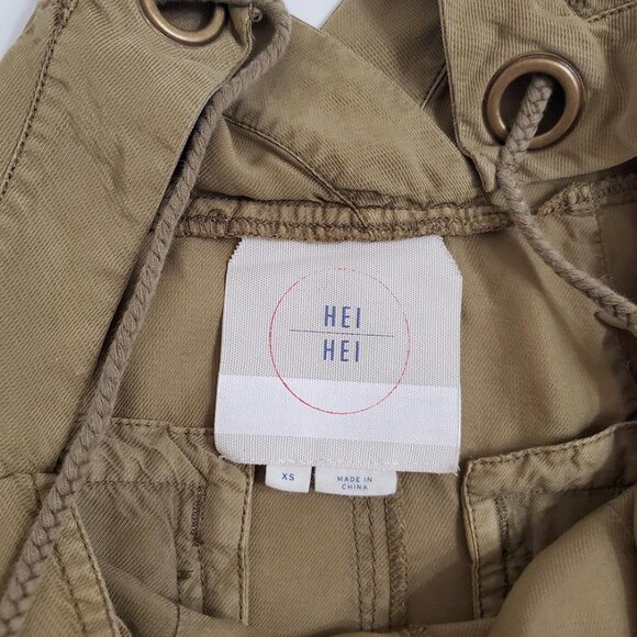 Hei Hei Anthropologie Recreation Utility Overalls XS Olive Green Wide Leg Pocket - Picture 8 of 16